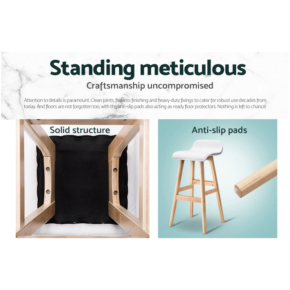 Wooden Bar Stools White - 4 x Stools