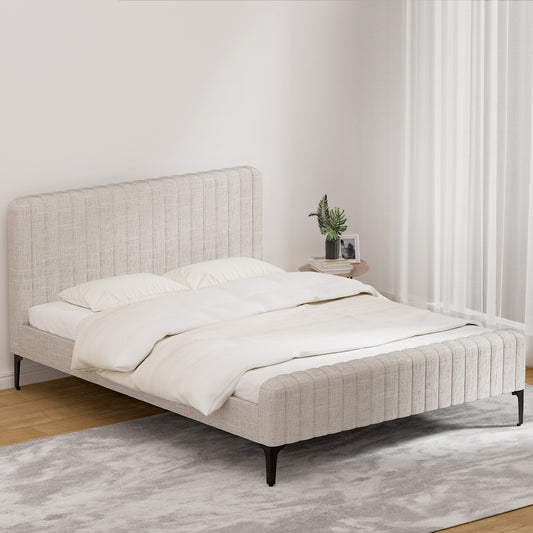 Ammy Bed Frame - Beige Queen