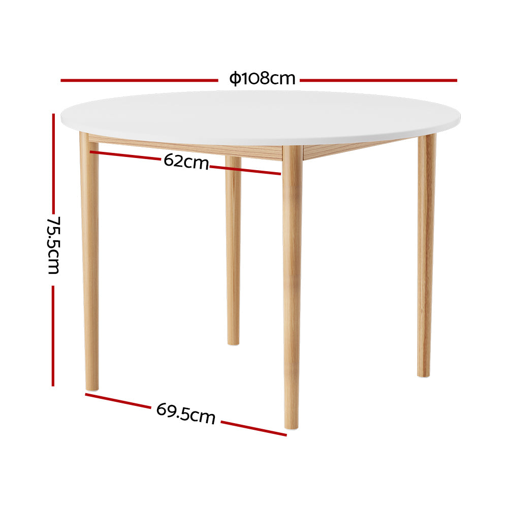 Dining Table - Round White 108CM Diameter Demi