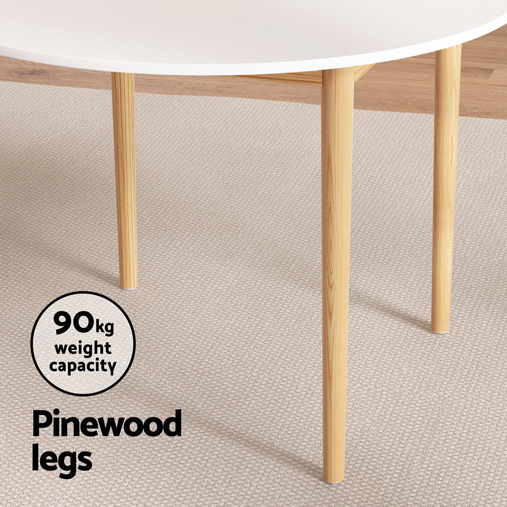 Dining Table - Round White 108CM Diameter Demi