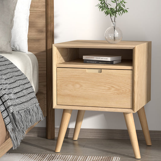 Gorr Bedside Table Drawers - Ash Wood