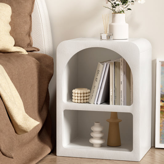 Arched Bedside Table Shelf - White