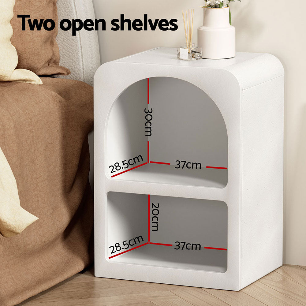 Arched Bedside Table Shelf - White