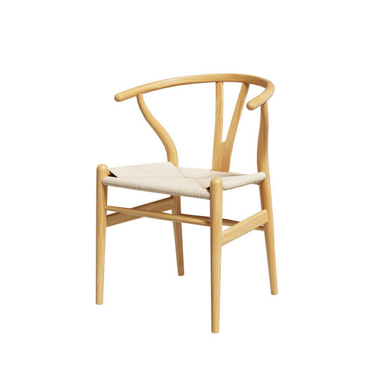 Wishbone Dining Chair Wooden Rattan - Set of 1