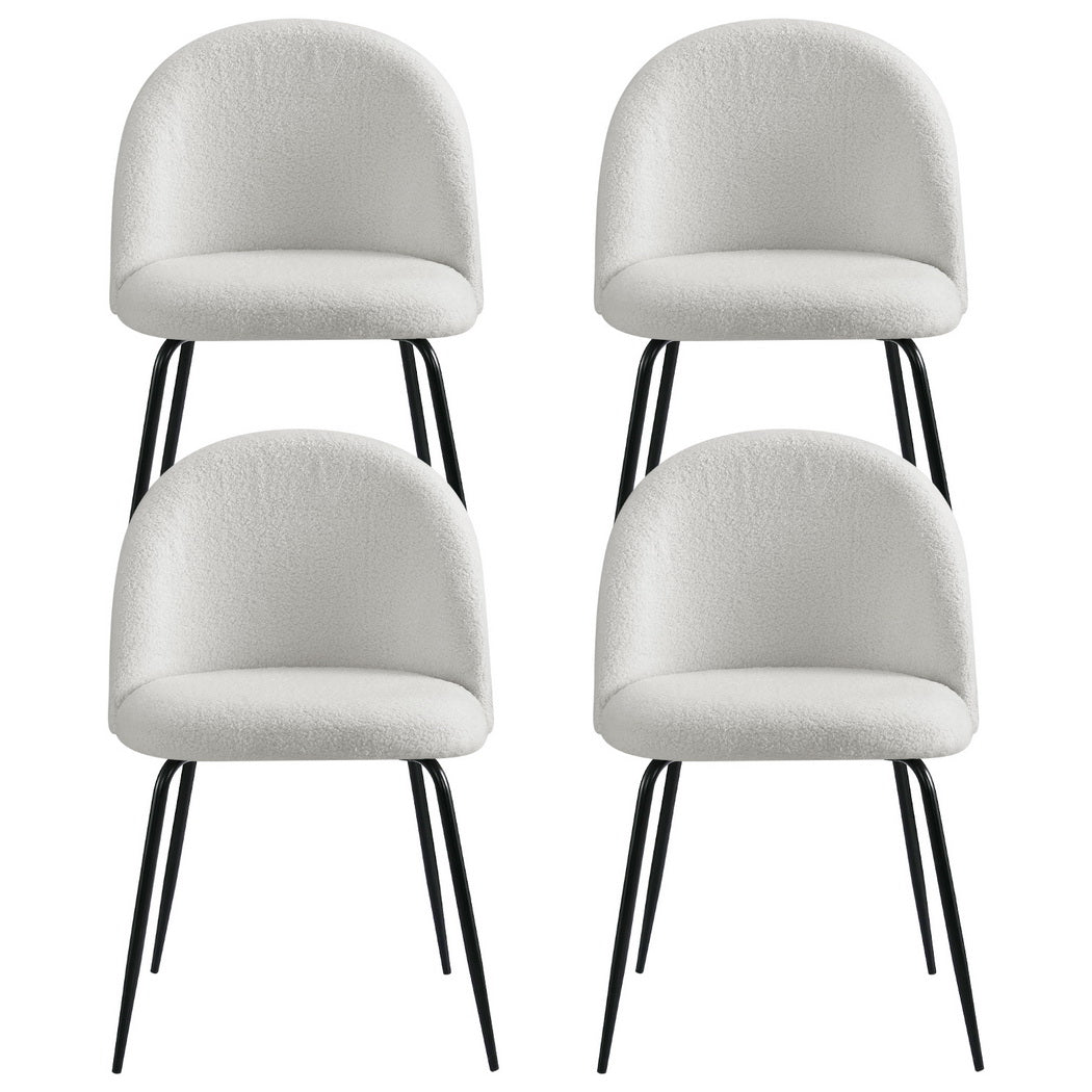 Sherpa Dining Chairs - White - Set of 4
