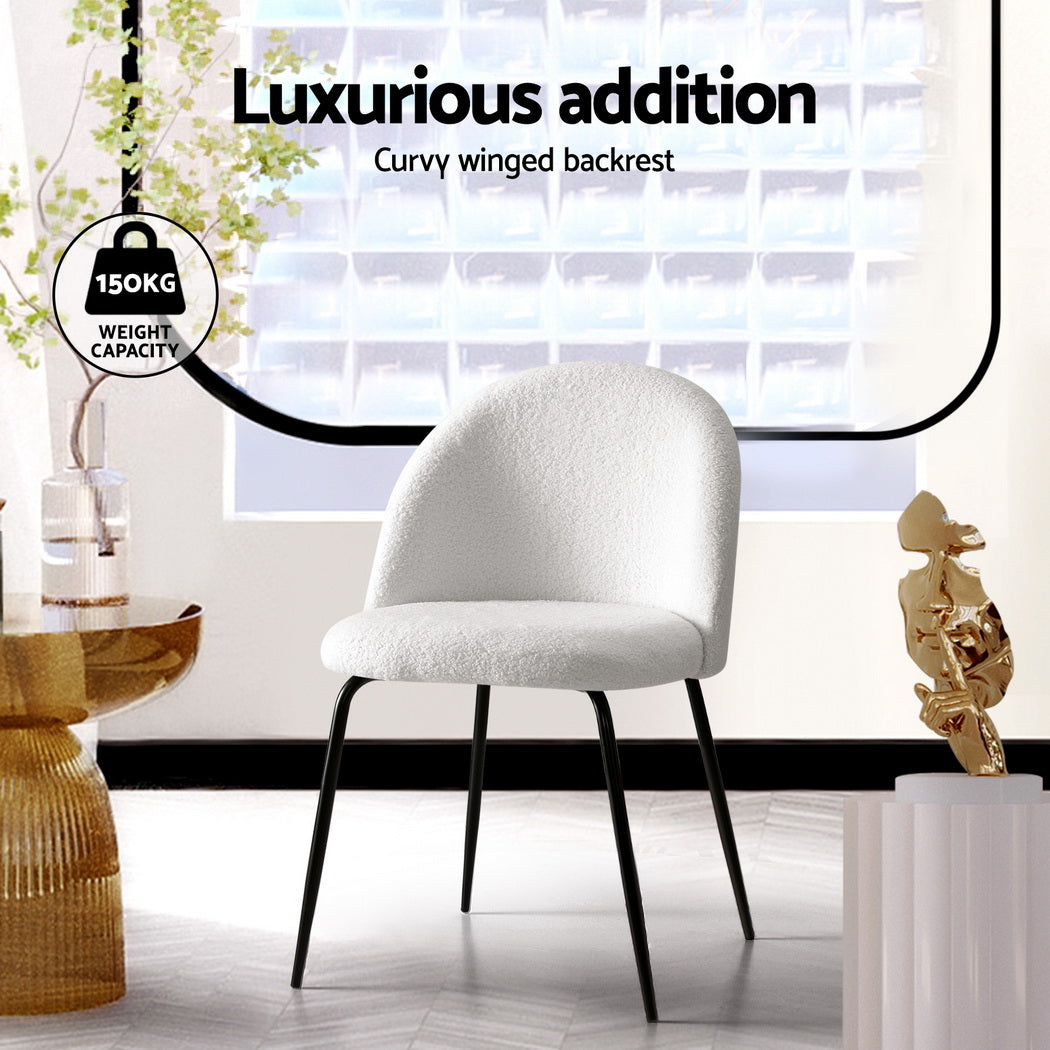 Sherpa Dining Chairs - White - Set of 4