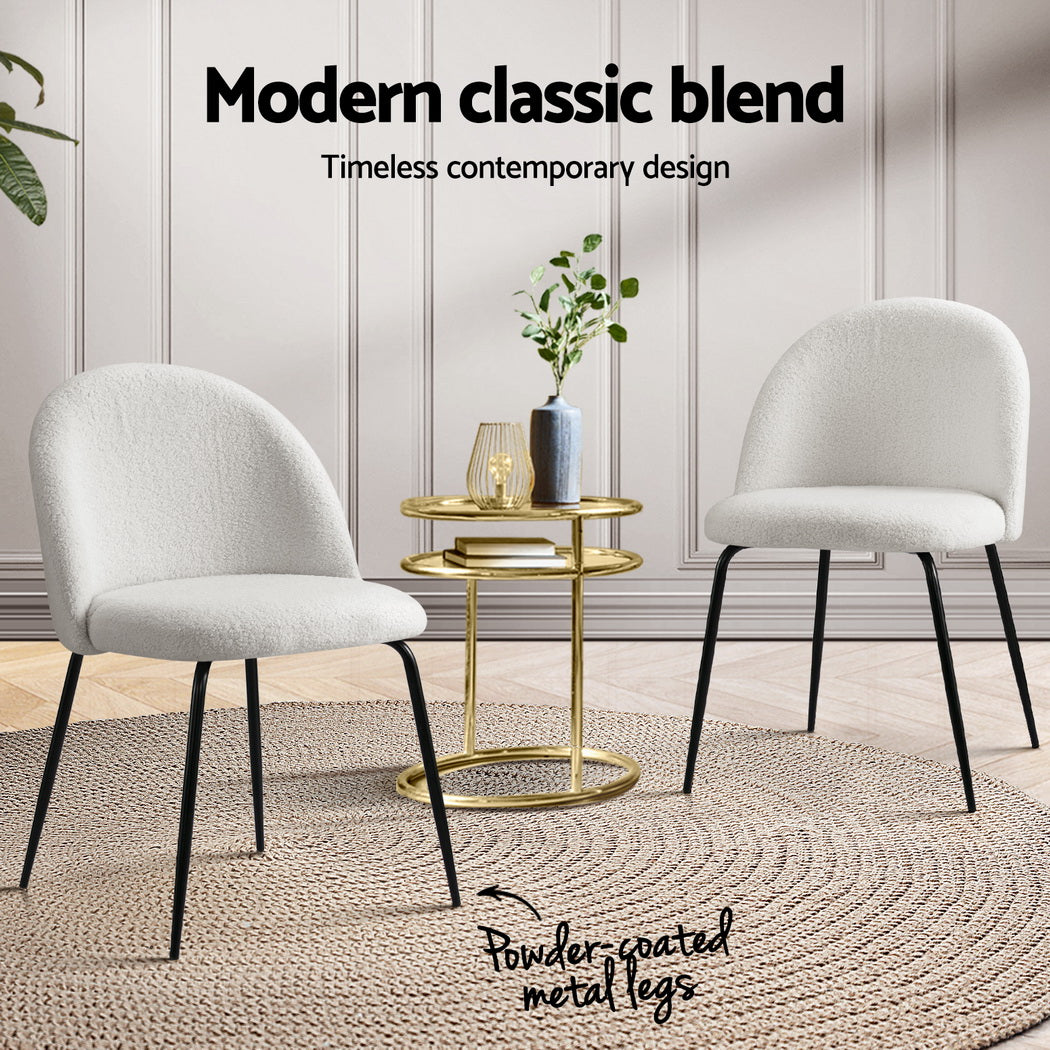 Sherpa Dining Chairs - White - Set of 4