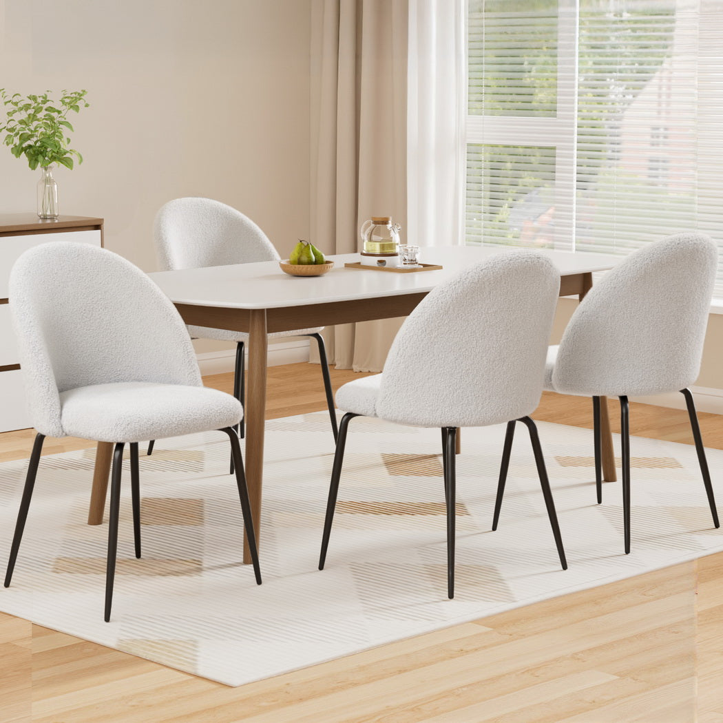 Sherpa Dining Chairs - White - Set of 4