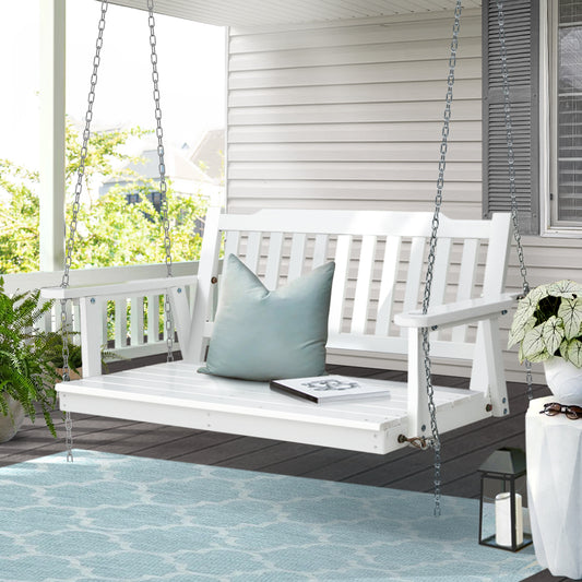 Porch Swinging Chair - White 2 Seater