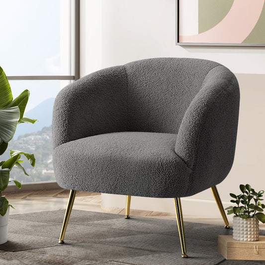 Sherpa Boucle Sofa Armchair - Charcoal