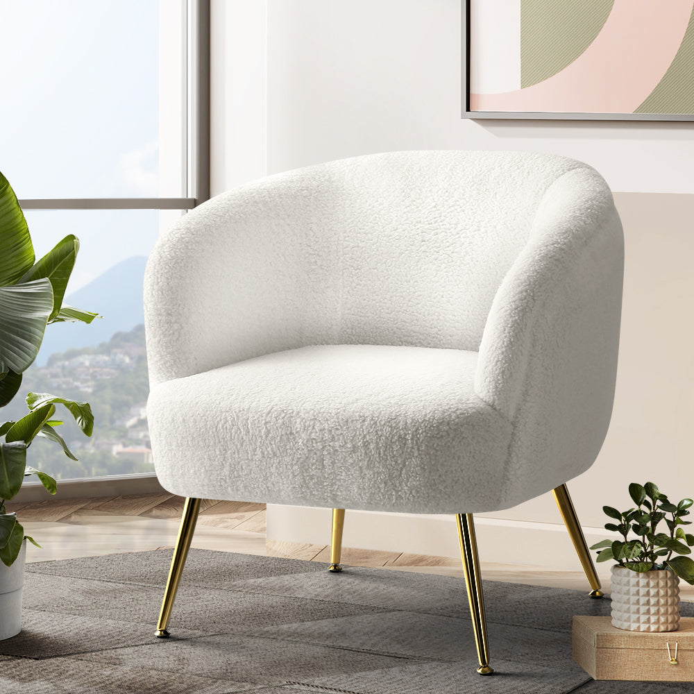 Sherpa Boucle Sofa Armchair - White