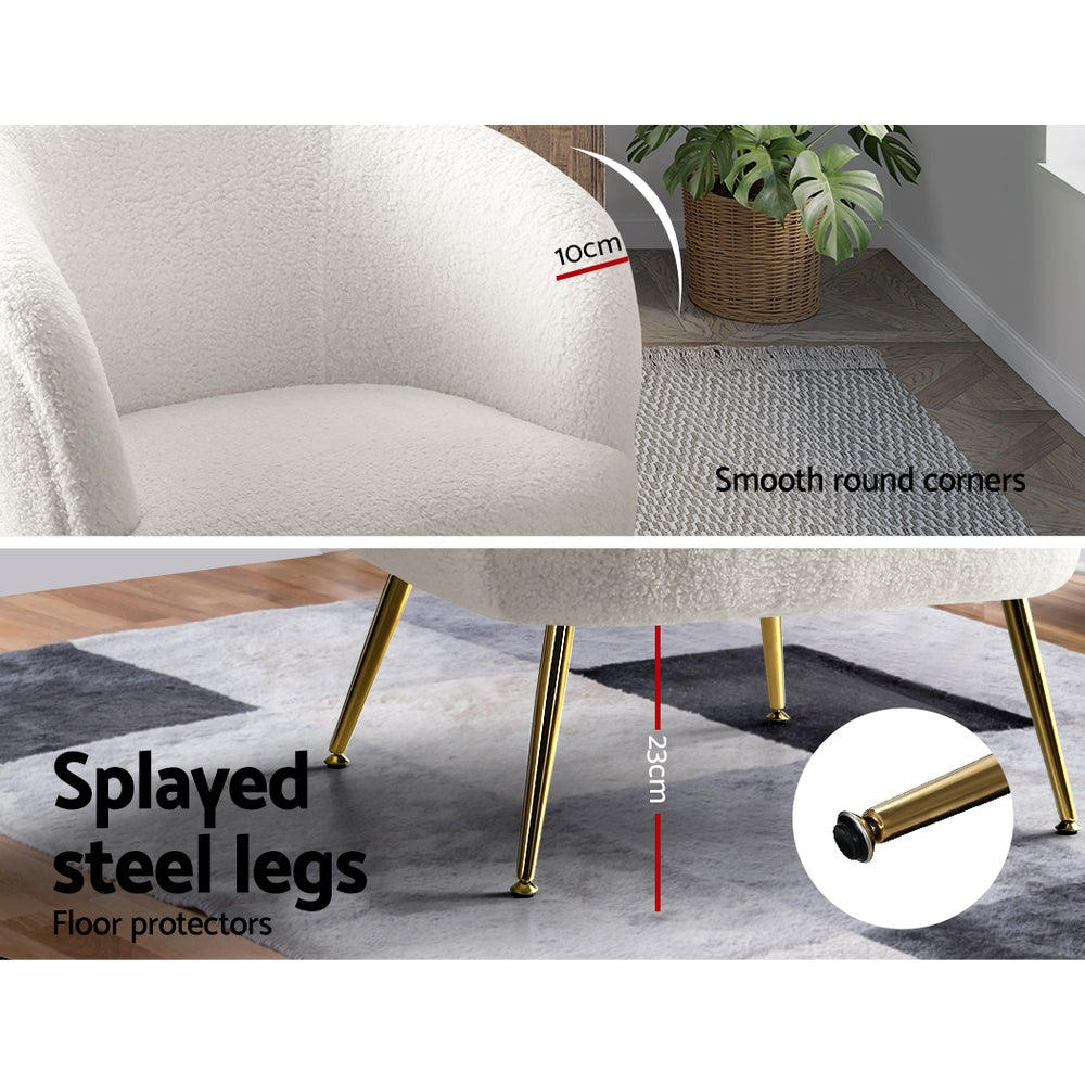 Sherpa Boucle Sofa Armchair - White