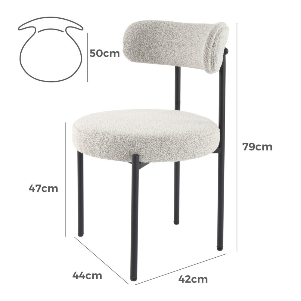 Elsa Dining Chairs - White Quartz - Set of 2