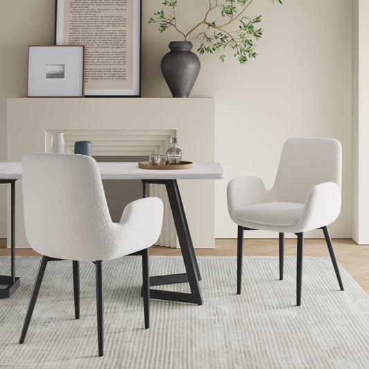 Boucle Teddy Sherpa Dining Chairs - Set of 2
