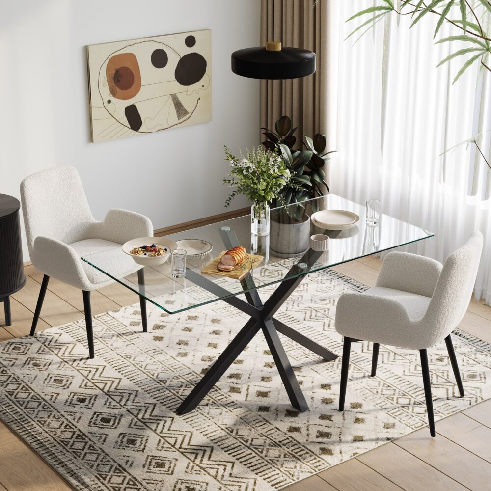 Boucle Teddy Sherpa Dining Chairs - Set of 2