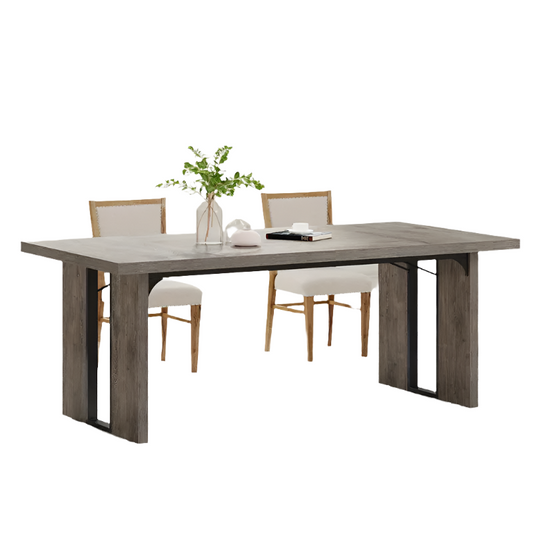 NNETMLT Rustic Rectangular Dining Table - Grey