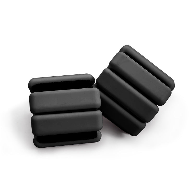 Pilates Ankle Weights – Adjustable Silicone Weights for Wrists & Ankles - 2lb Pair (900g) - Black
