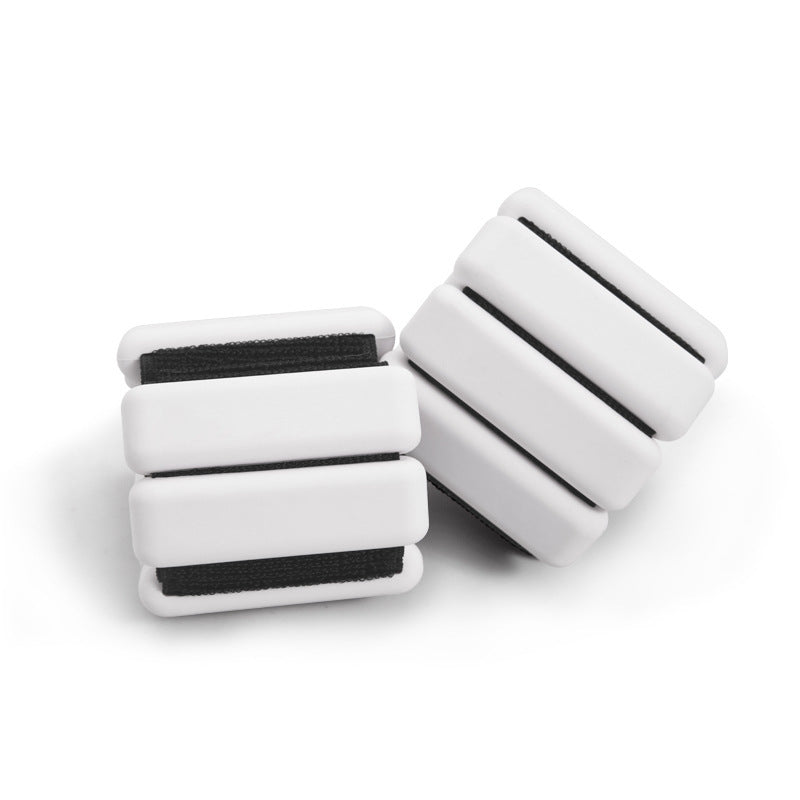 Pilates Ankle Weights – Adjustable Silicone Weights for Wrists & Ankles - 2lb Pair (900g) - Light Grey