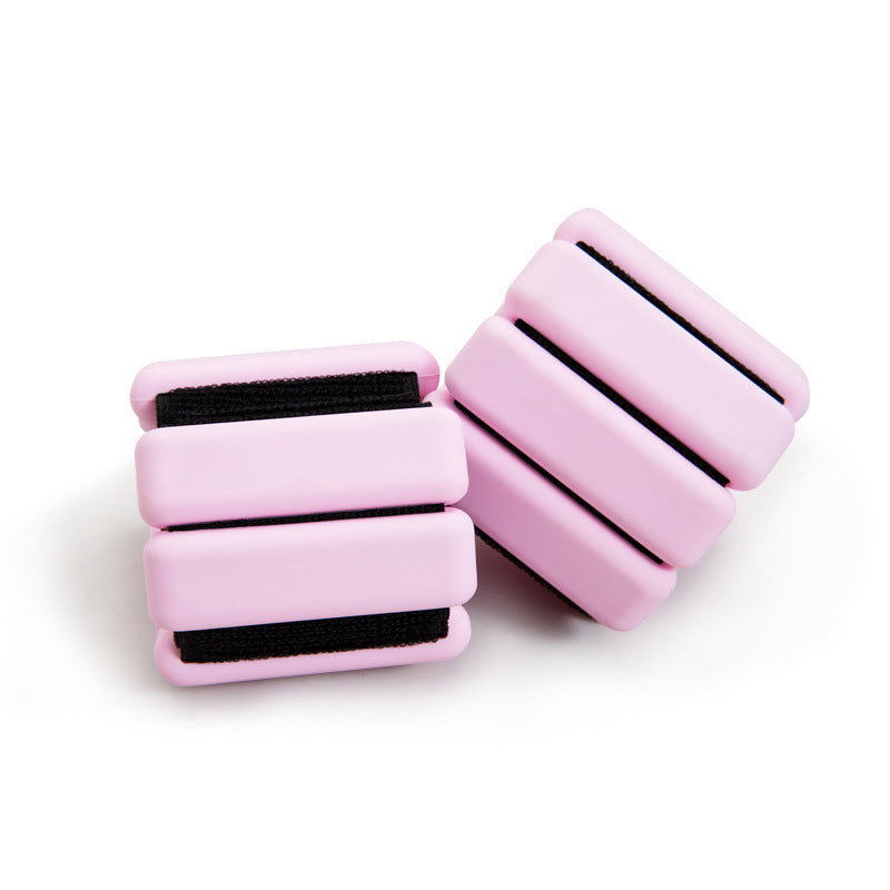Pilates Ankle Weights – Adjustable Silicone Weights for Wrists & Ankles - 2lb Pair (900g) - Pink