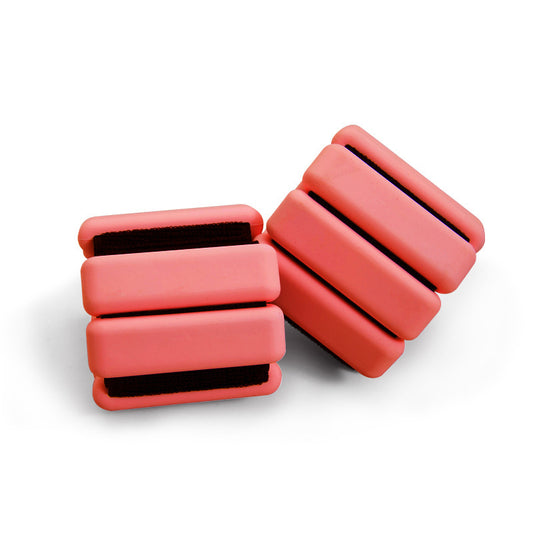 Pilates Ankle Weights – Adjustable Silicone Weights for Wrists & Ankles - 2lb Pair (900g) - Red
