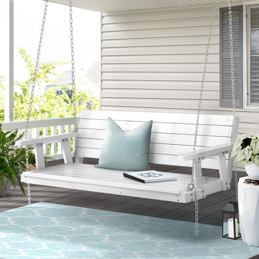 Porch Swinging Chair - White 3 Seater