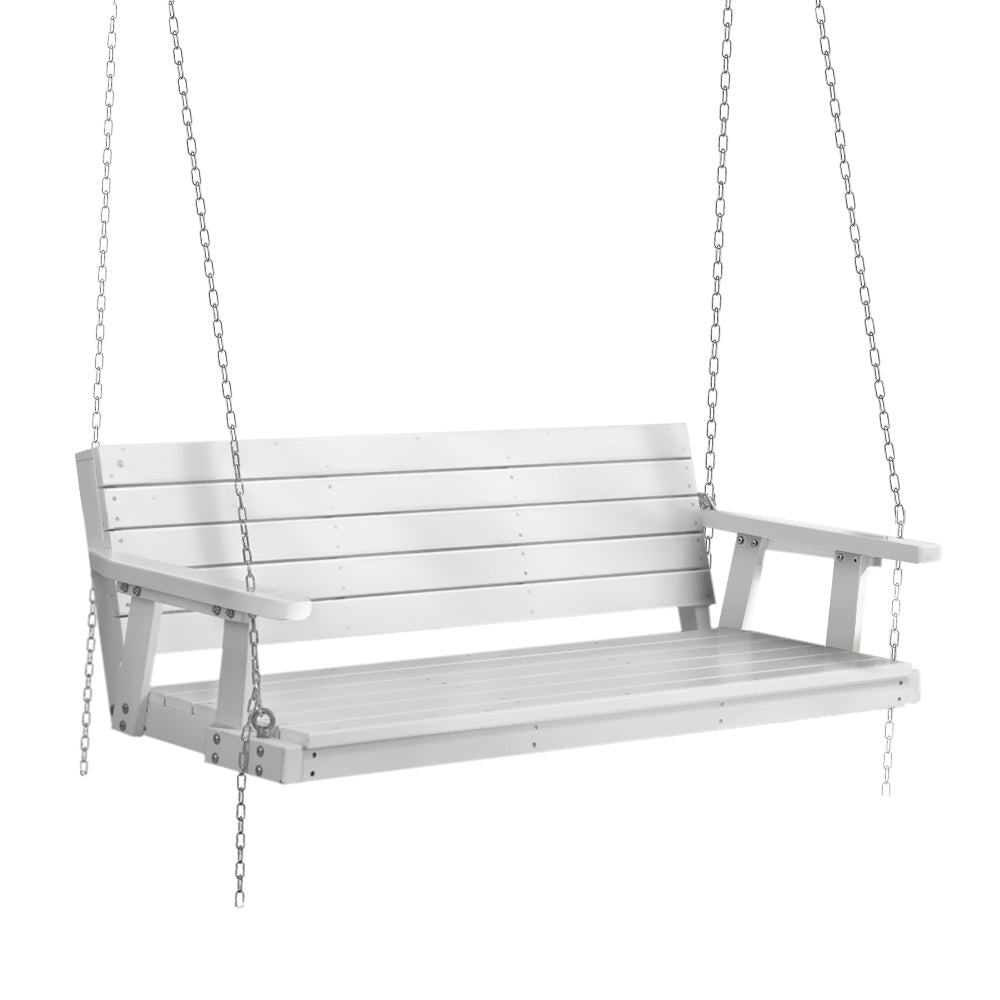 Porch Swinging Chair - White 3 Seater